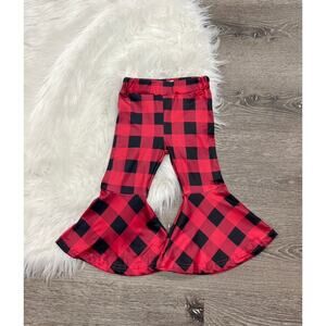 Buffalo Plaid Red & Black Bell‎ Bottoms Boutique Girls 6/7 NEW